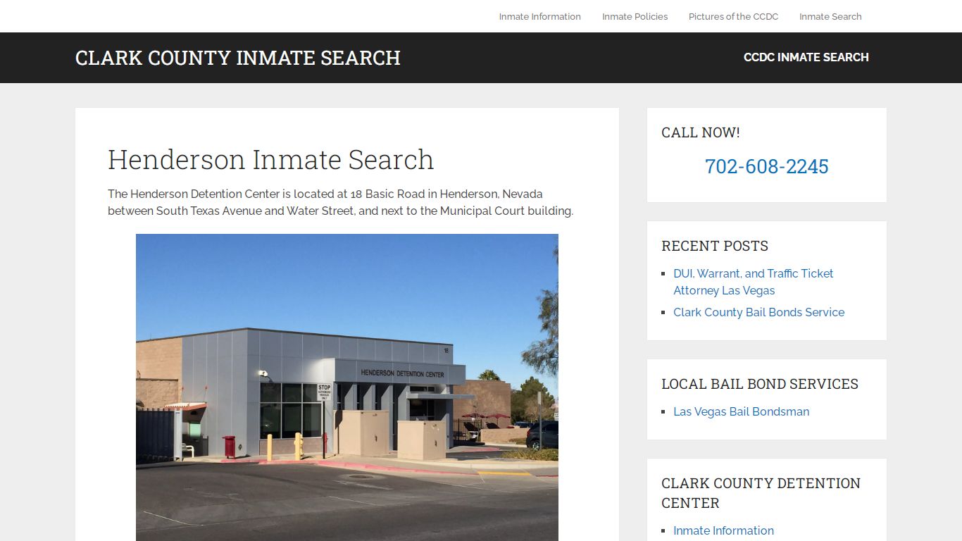 Henderson Inmate Search - Clark County Inmate Search